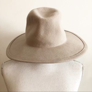NEW HAT ATTACK at Revolve 100% Wool Beige Wide Brim Hat OS